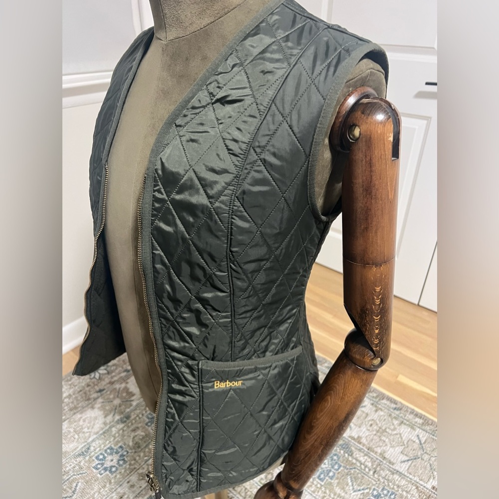 Barbour Quilted Vest in Dark Olive - Picture 5 of 8